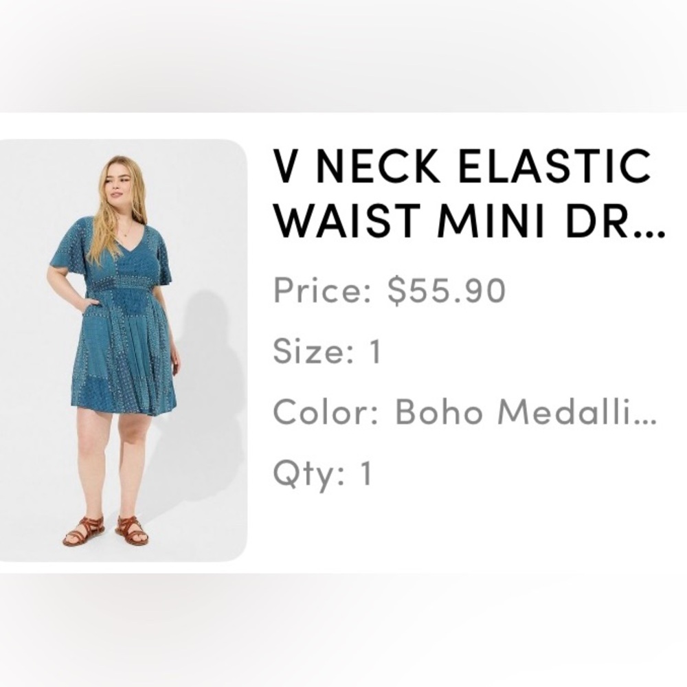 Torrid Size 1 - Blue Patchwork Dress with pockets